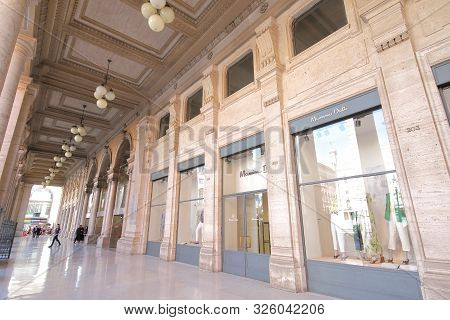 Rome Italy - June 14, 2019: Unidentified People Visit Galleria Alberto Sordi Shopping Arcade Mall Ro