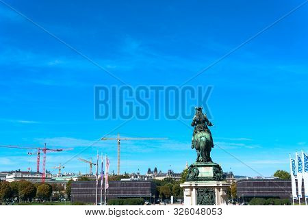 September 2018 Austria. View From Hofburg Palace To The City Under Construction