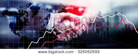 Financial Crysis Recession Economic Concept Finance Business. Handshake.
