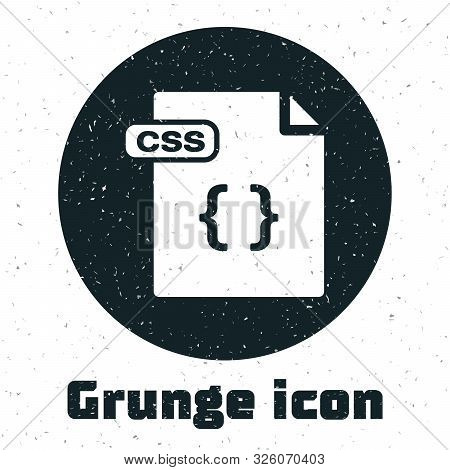 Grunge Css File Document. Download Css Button Icon Isolated On White Background. Css File Symbol. Ve