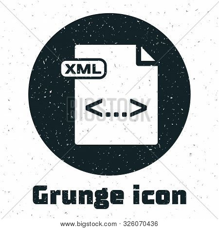 Grunge Xml File Document. Download Xml Button Icon Isolated On White Background. Xml File Symbol. Ve