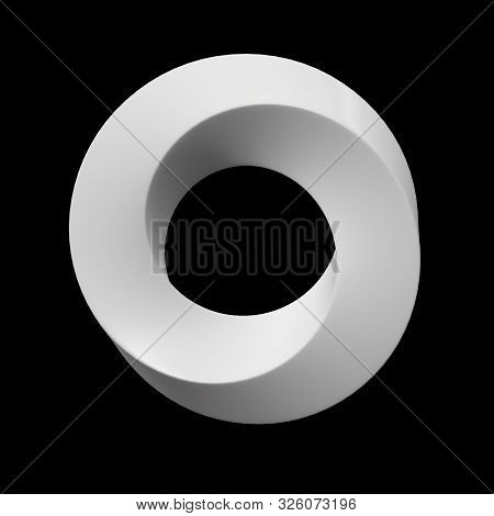 Mobius Strip Ring Sacred Geometry. Spatial Figure With Upturned Surfaces. Optical Illusion With Dual