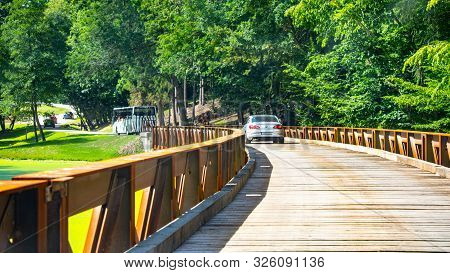 Dvur Kralove, Czech Republic - August 18, 2019: Wild Safari Drive In Dvur Kralove Zoo, Czech Republi