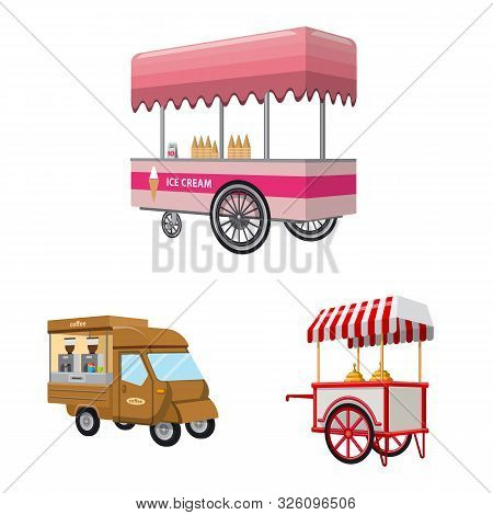 Vector Design Of Booth And Kiosk Icon. Collection Of Booth And Small Stock Vector Illustration.