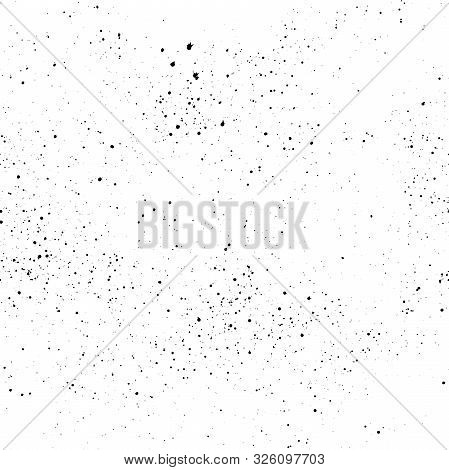 Black Ink Splashes And Stains Seamless Pattern. Grunge Surface Vector Texture.