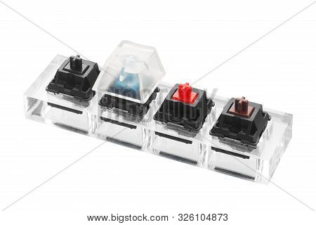 Mechanical Switch Keys, Isolated On White Background. Used As A Sample Keys When Choosing A Keyboard