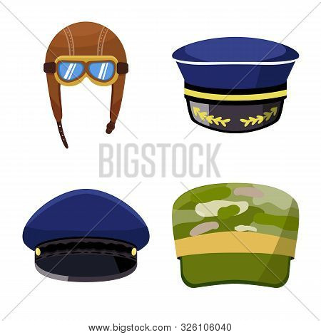 Isolated Object Of Army And Officer Logo. Collection Of Army And Soldier Stock Vector Illustration.