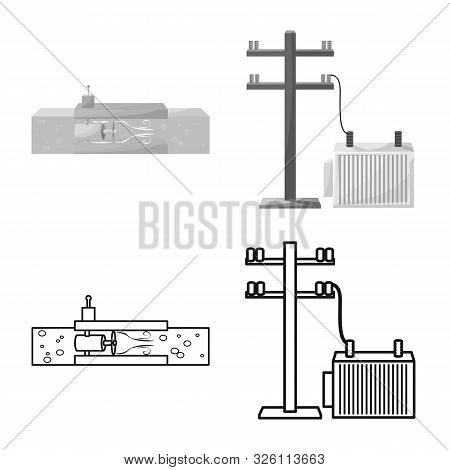 Vector Illustration Of Source And Environment Symbol. Collection Of Source And Bio Vector Icon For S
