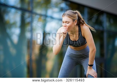Fitness. Athlete Girl, Thlete Exercise At Outside, Woman Fitness. Young Beautiful Woman Stretching I