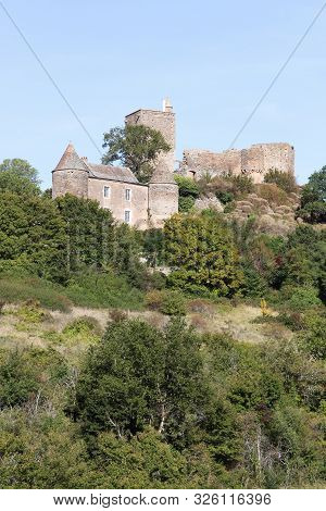 View Of The Village Of Brancion And His Castle In Burgundy, France