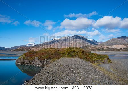 Stafafellsfjoll Mountains And River Jokulsa In Lon In East Iceland On A Sunny Day