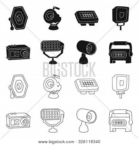 Vector Design Of Light And Theater Symbol. Set Of Light And Concert Stock Vector Illustration.