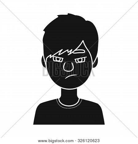 Vector Design Of Guy And Anger Sign. Set Of Guy And Emotion Vector Icon For Stock.