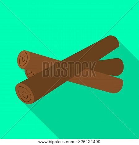 Vector Illustration Of Log And Firewood Icon. Set Of Log And Brown Stock Symbol For Web.