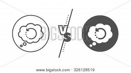 Backup Data Sign. Versus Concept. Recovery Info Line Icon. Restore Information Symbol. Line Vs Class