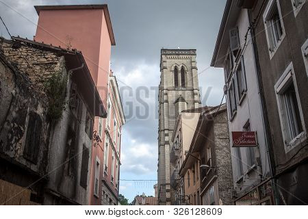 Bourgoin-jallieu, France - July 15, 2019: Eglise Saint Jean Baptiste Church In A City Of Dauphine Re