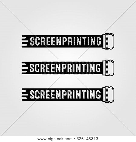 Vintage Screen Printing Vector Logo Sign Design Illustration