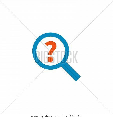 Magnifying Glass Icon. Search Icon. Question Mark. Stock Vector Illustration On White Background.