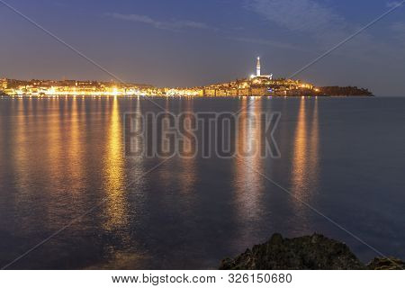 Night Landscape Of Rovigno Town
