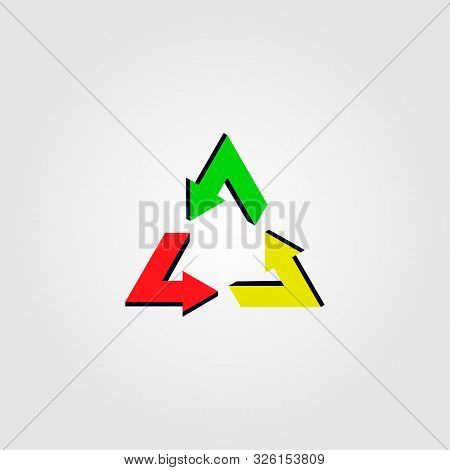 Recycle Reggae Logo Icon Vector Rastafarian Color Style