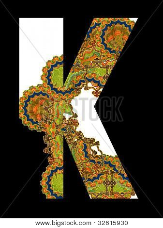 En indledende bogstav K i stil med Art Deco, efter en gammel commercial paper i det russiske imperium, ci