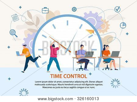 Time Control And Planning. Project Management And Workflow Development. Profitable Business. Flat Po