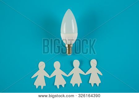 Business Idea Concept. Businesswomen And Lightbulb Idea