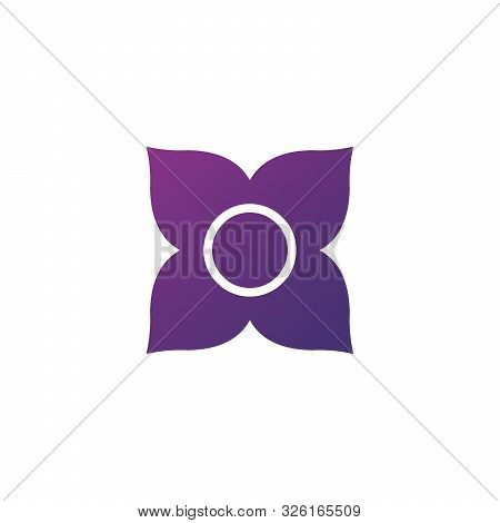 Creative Four Leafs Nature Logo Design. Stock Vector Illustration Isolated On White Background.