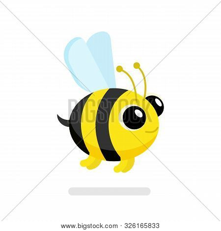 Cute Bee In Flat Style Vector Image