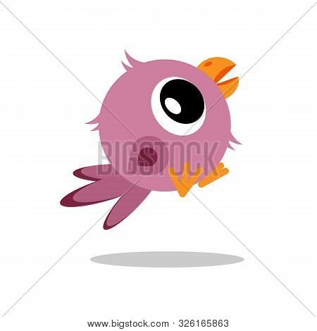 Fly Bird In Flat Style Vector Image