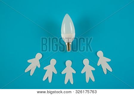 Business Idea Concept. Businessmen And Lightbulb Idea