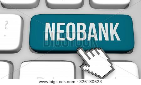 Neobank 3d Render Illustration Concept Keyboard Key