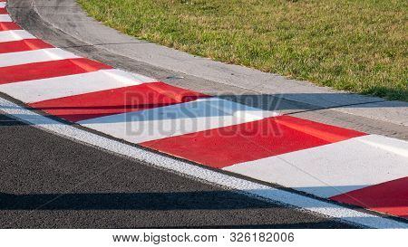 Motor Racing Circuit Red And White Kerb