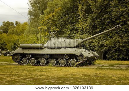 Pereyaslav-khmelnitsky, Ukraine - August 11, 2019: Old Military Equipment. Abstract Photo. Old Tank