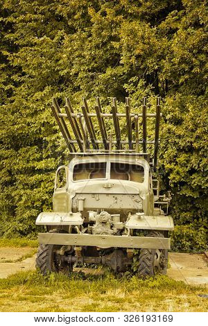 Pereyaslav-khmelnitsky, Ukraine - August 11, 2019: Old Military Equipment. Military Vehicle