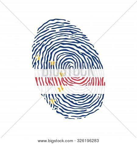 Fingerprint Vector Colored With The National Flag Of Cape Verde