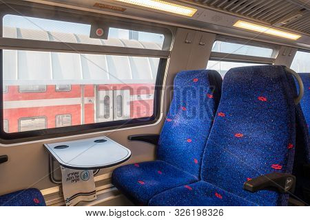 Tel Aviv-yafo, Israel, September 17, 2019 : Rows Of Armchairs And A Table Near A Window In The Upper