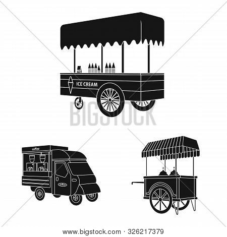 Vector Design Of Container And Outdoor Sign. Collection Of Container And Kiosk Vector Icon For Stock