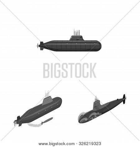 Vector Illustration Of Army And Deep Icon. Set Of Army And Nuclear Vector Icon For Stock.