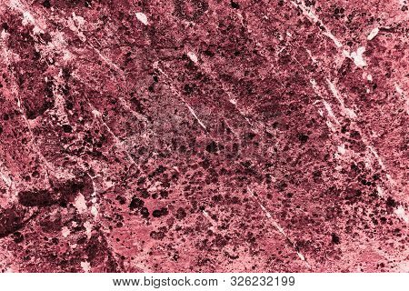 Vintage Pink Background. Rough Painted Wall Of Fiesta Color. Imperfect Plane Of Rosy Colored. Uneven