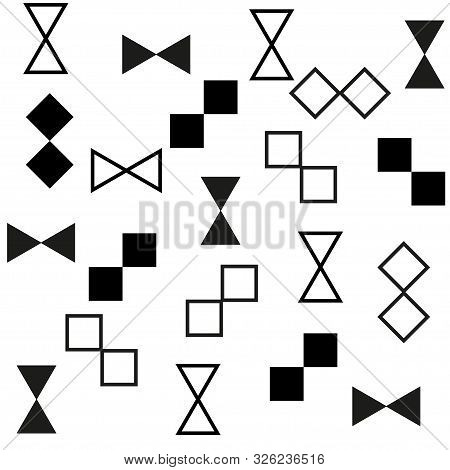 Vector Pattern With Black And White Geometric Shapes.