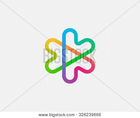 Abstract Colorful Linear Logo Icon Design Abstract Modern Minimal Gradient Style Illustration. Heart