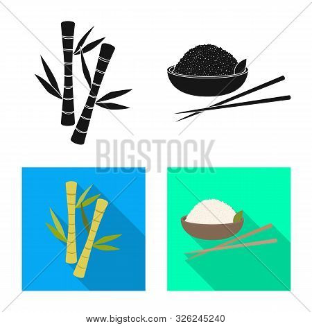 Vector Illustration Of Country And Asia Sign. Set Of Country And Oriental Stock Symbol For Web.