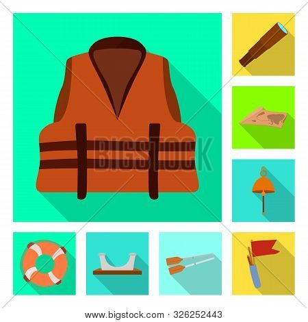 Isolated Object Of Journey And Seafaring Sign. Collection Of Journey And Vintage Stock Vector Illust