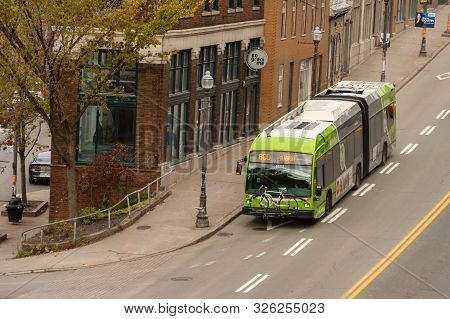 Quebec City, Canada - 4 October 2019: A Rtc Bus On Cote Abraham.
