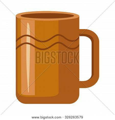 Vector Design Of Bowl And Decorative Sign. Web Element Of Bowl And Ceramic Vector Icon For Stock.