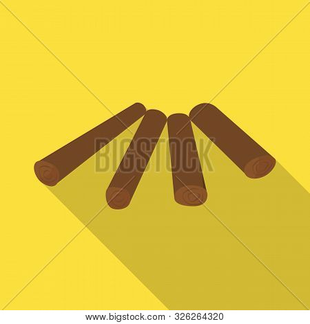 Isolated Object Of Firewood And Pile Sign. Collection Of Firewood And Brown Vector Icon For Stock.