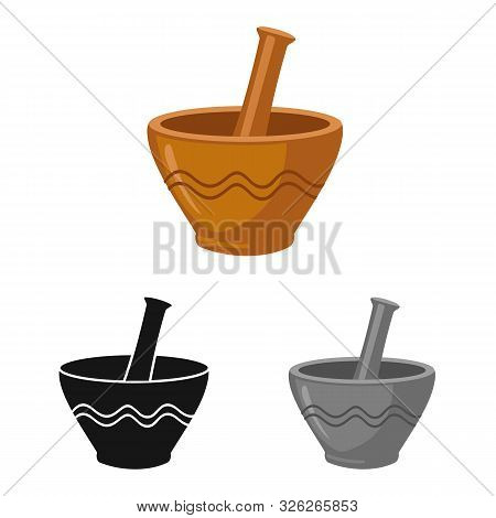 Vector Design Of Ceramic And Mortar Sign. Web Element Of Ceramic And Container Stock Vector Illustra