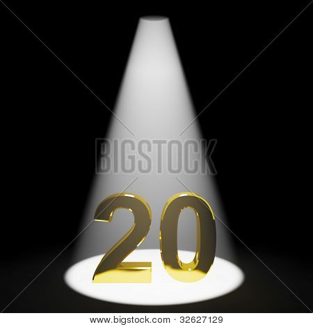 Gold 20. oder zwanzig 3d Zahl Ergebnis JubilÃ¤um oder Geburtstag