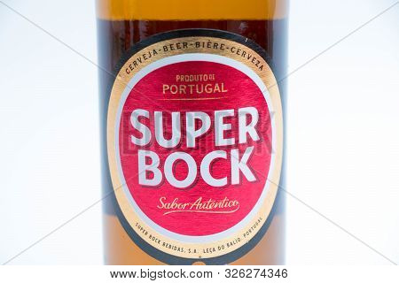 Geneva/switzerland- 10.06.2018 : Famous Portuguese Beer Super Bock Brown Bottle